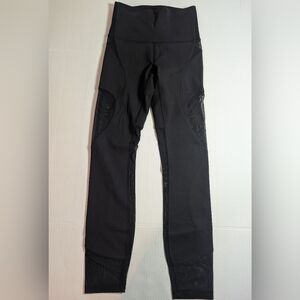 Lululemon | Black High-Rise Leggings with Mesh Accents Size 2